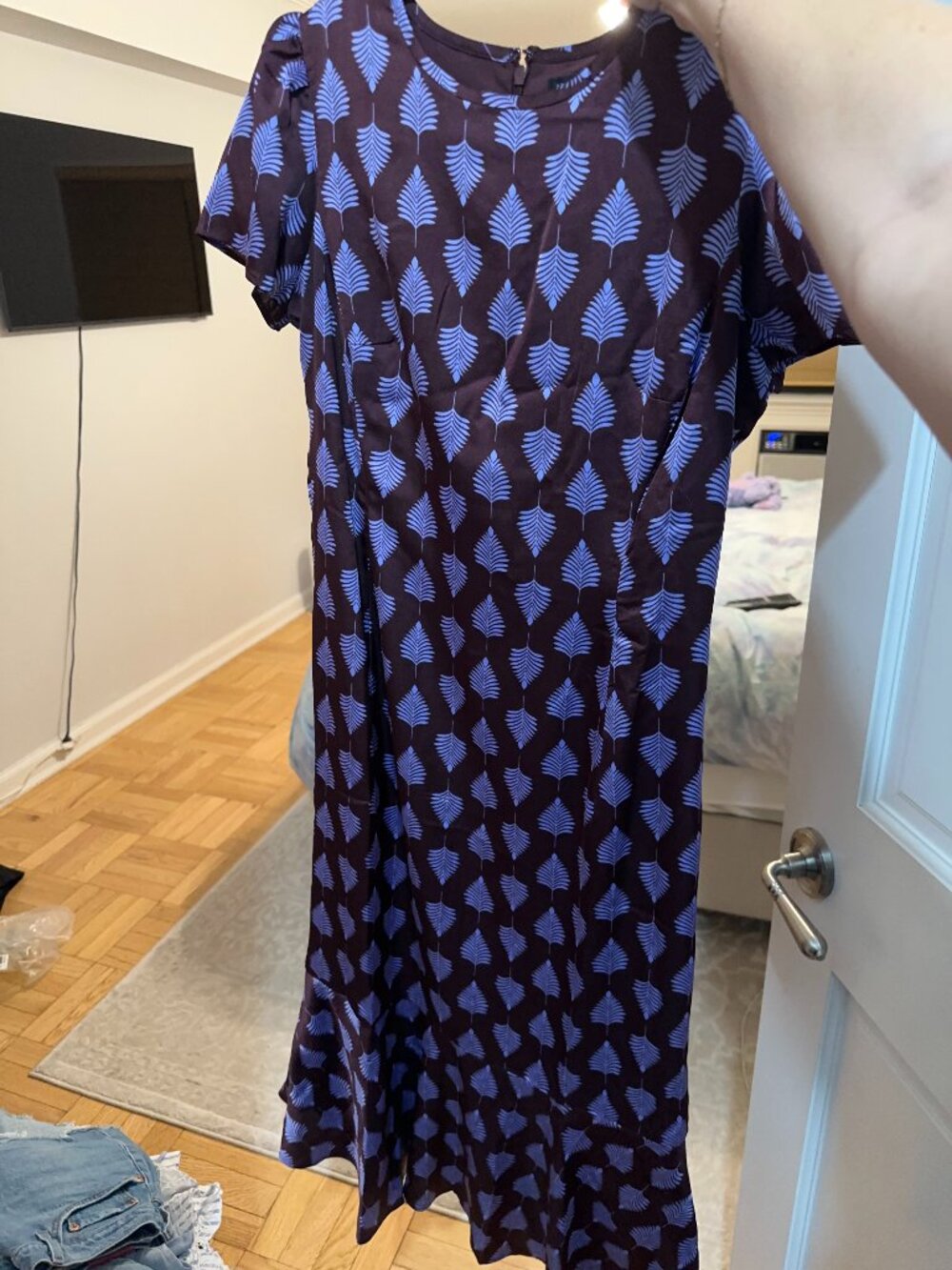 Ann Taylor Fern Flounce Hem Maxi Shift Dress 4P